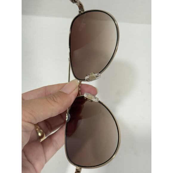 Fossil Women\'s Light Gold-Tone Aviator Sunglasses Brown Lenses- 60 13 128 53529 main image 4